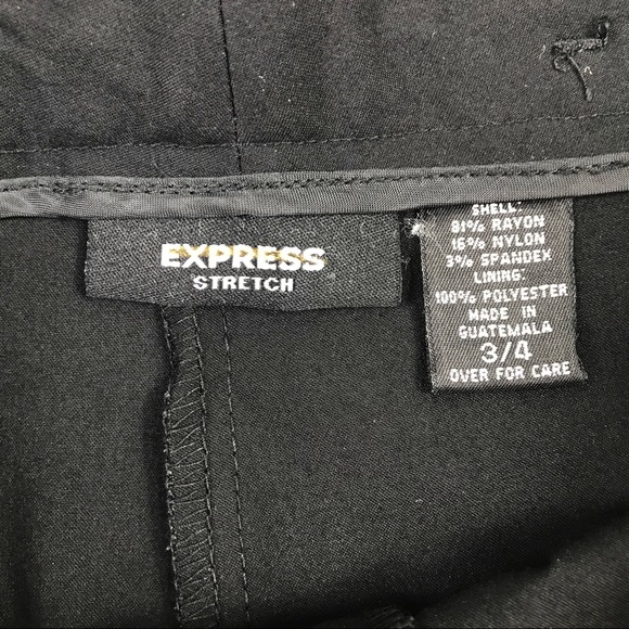 Express Y2K Stretch Black Cropped Trouser Pant - Picture 11 of 11